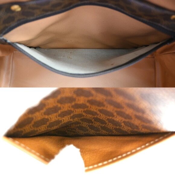 CELINE Logo Macadam Pattern Travel Hand Bag PVC Leather Brown GHW Italy 38EF520 - Picture 13 of 16